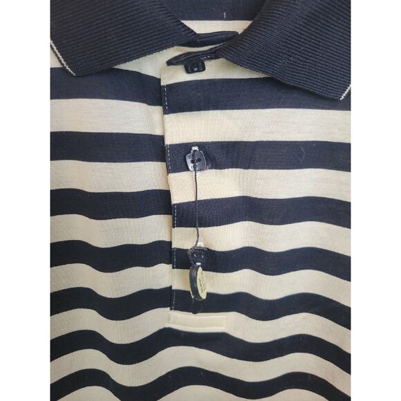 Haley Reserve Black Tan Striped Short Sleeve Preppy Casual Polo Shirt Mens Sz XL - Picture 8 of 11